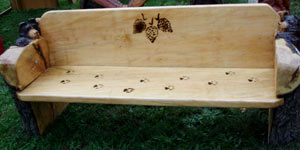 Bear Bench with Pine Cone & Paw Prints